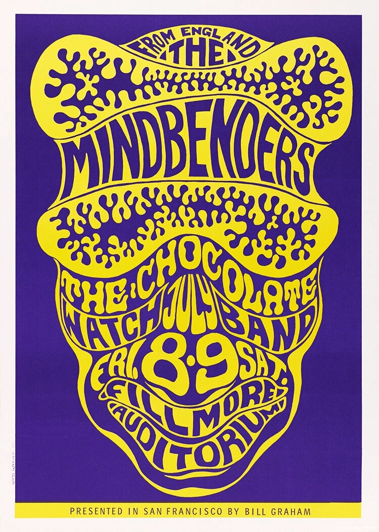 Wes Wilson – poster for The Mindbenders, 1966.