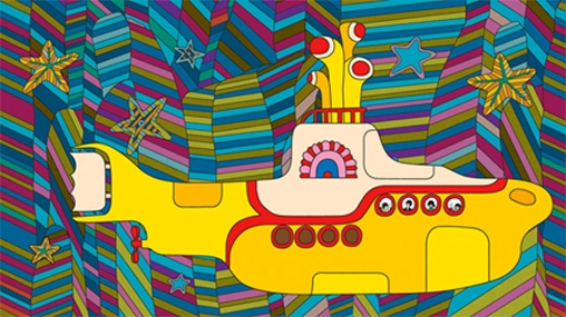 Peter Max - animated film for “yellow submarine” by the Beatles, 1968.