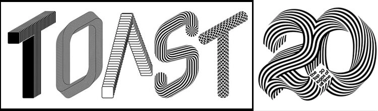 Typography by Steven Wilson (left); Typography by Alex Trochut (right).